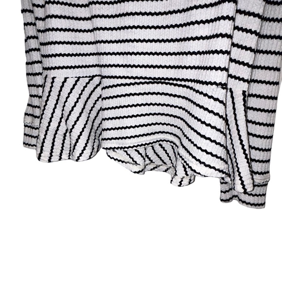 Free People French Breton Nautical Striped peplum slouchy top M - Picture 4 of 4